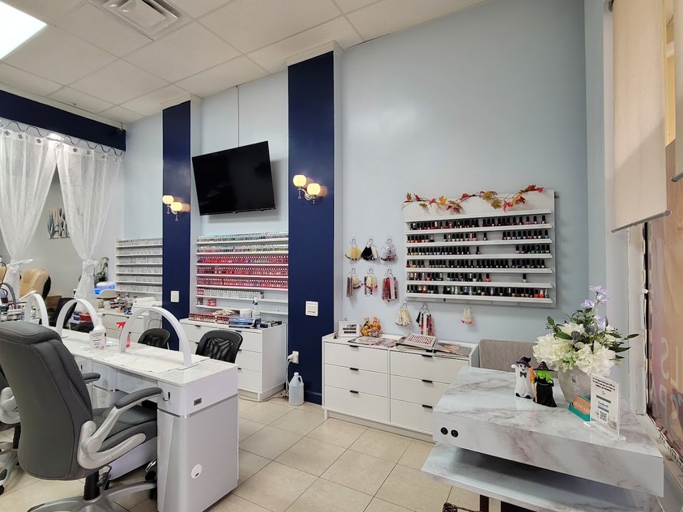 Pedicure station with clean, polished tools
